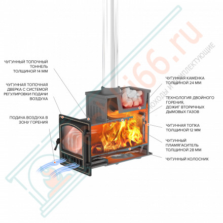 Чугунная печь для бани Эверест 24 (280) (Everest)