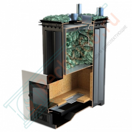 Печь для бани Домна-45К в змеевике (ИзиСтим)