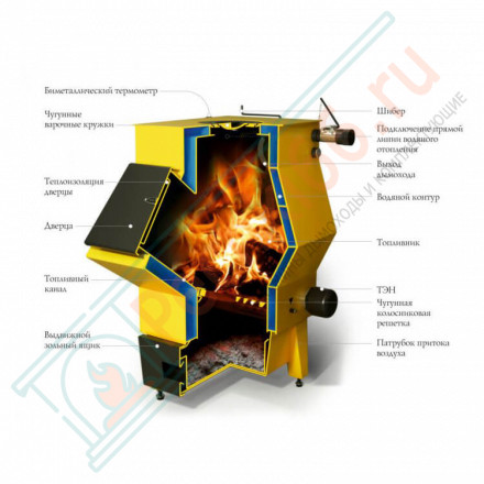 Котел твердотопливный Ташкент 2017 Лайт, 12кВт, под АРТ и ТЭН (Термофор)
