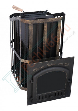 Печь для бани "Сибирь-25" (дверка 545х545) с закрытой каменкой (Сибирь-Премиум)