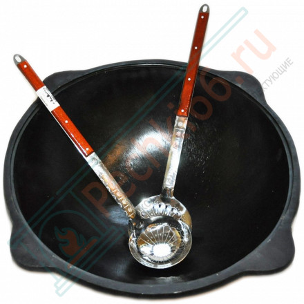 Узбекский чугунный казан круглое дно 50 л. без крышки (Наманган DAVR METALL)