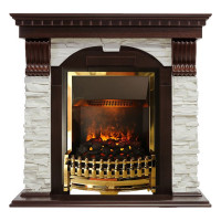 Электрокаминокомплект Dublin - Темный дуб / Сланец белый с очагом Atherton