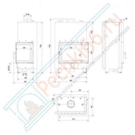 Стальная топка MBA/PW/17/P/BS/W (Kratki)