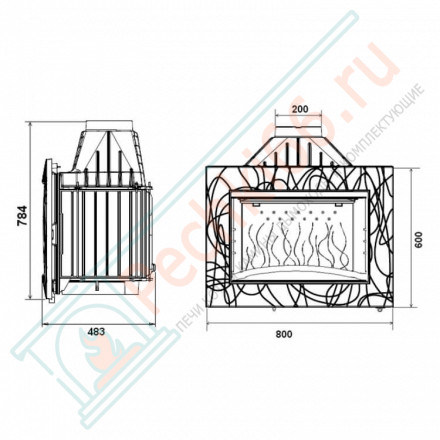 Чугунная топка INVICTA DECOR 800 SYMPHONIE (INVICTA)