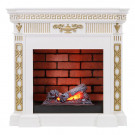 Электрический Каминокомплект Greece - Белый с золотом с очагом Cassette 400 NH