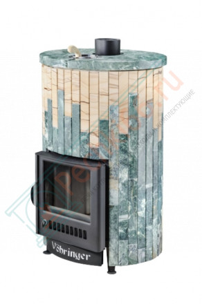Дровяная банная печь Ферингер УЮТ-18 "Змеевик + Окаменевшее дерево" до 18 м³