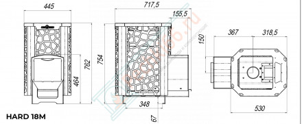 Печь банная HARD CERAMIC STONE 28M 2021 Панорама (Сталь-Мастер)