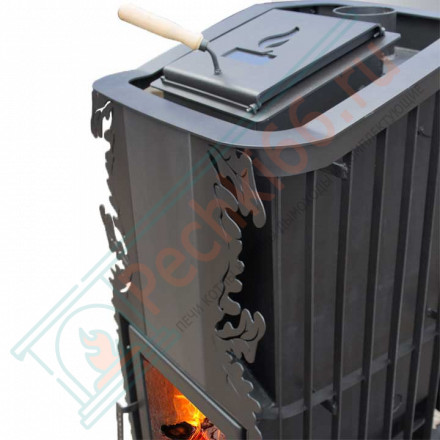 Печь банная Терма Каменка укороченная топка, панорама (Варвара)