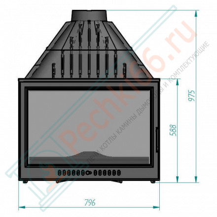 Чугунная топка 845 RL (Ferlux) 17 кВт
