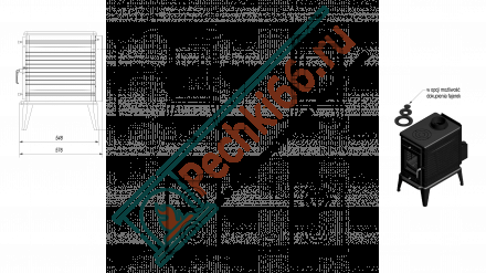 Чугунная печь KOZA K10 ADSR, с регулятором горения (Kratki)