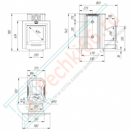 Печь для бани Сибирь-20 ЛРК Панорама (2.0) с Т/О (Теплодар)