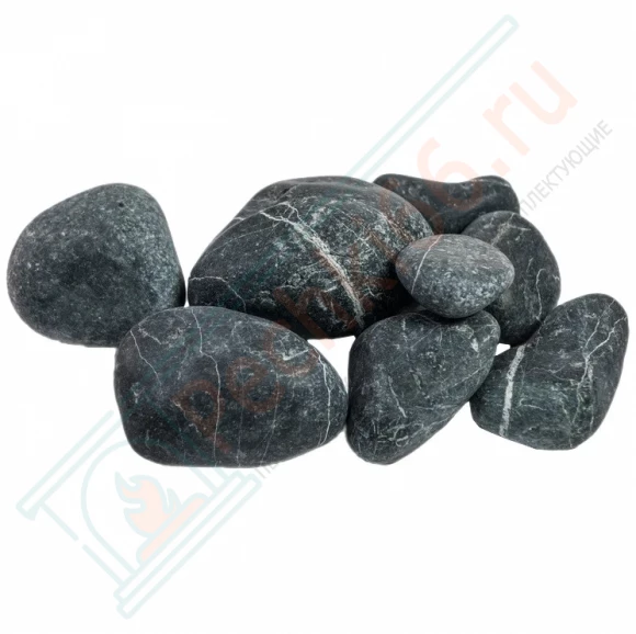 Камень для бани Пироксенит, шлифованный средний, 10 кг, м/р Хакасия (коробка)