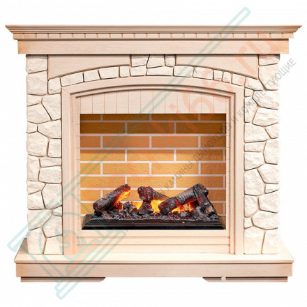 Электрический Каминокомплект Glasgow - Слоновая кость с патиной/Белый с очагом Cassette 600 NH