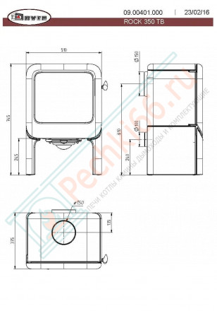 Чугунная печь-камин ROCK 350 TB (Dovre)