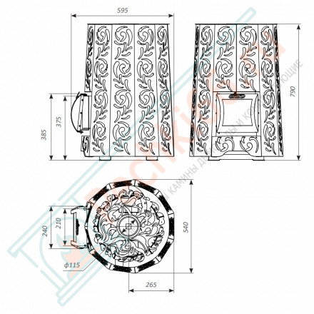 Печь для бани Violet Romb Short Pro (Grill’D)
