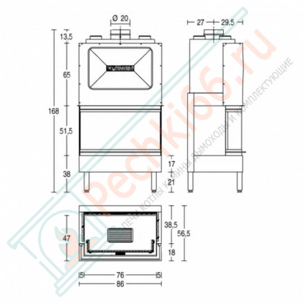 Стальная топка HT 700 (Piazzetta) 10,5 кВт