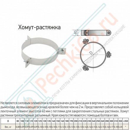 Хомут растяжки (430-0,8) d-250/310 (ТиС)