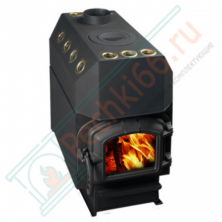 Отопительная печь Ставр 9ЧЧ, с чугунным кружком и чугунной дверцей (Термофор) до 150 м3